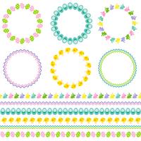 Easter circle frames and borders	 vector
