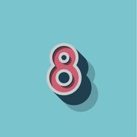 Retro 3D character from a fontset, vector illustration