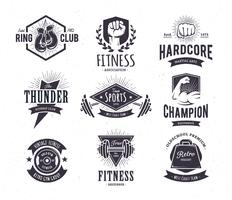 Emblemas de fitness retro vector