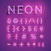 Yellow realistic neon character set with wires and console, vector illustration