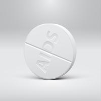 White pill on a grey background, realistic vector illustration