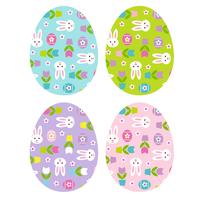 Easter eggs with bunny tulip pattern vector