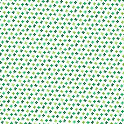 Saint Patricks Day small shamrock pattern on white background	