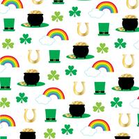 Saint Patricks' day pot of gold rainbow pattern vector