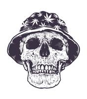 Rasta Skull in Hat vector