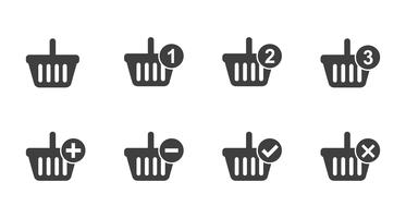 Shopping basket icon set 