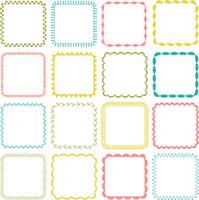  embroidered square frames vector