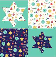 Passover background patterns and stars with gold vector