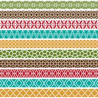 colorful Moroccan Border Patterns vector