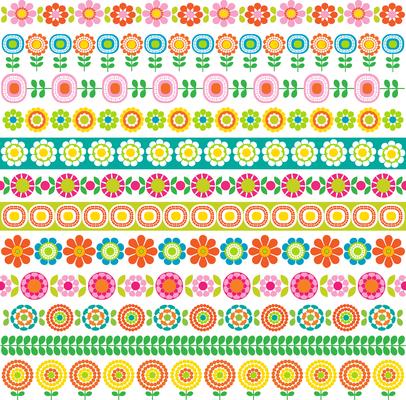 mod flower border patterns