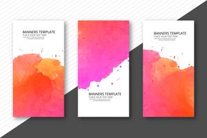 Abstract colorful watercolor banner set background vector