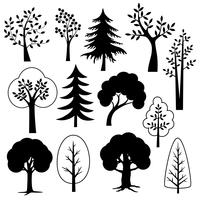  tree silhouettes vector