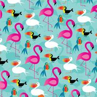  tropical birds background pattern vector