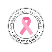 International Day Against Breast Cancer  Stamp vector