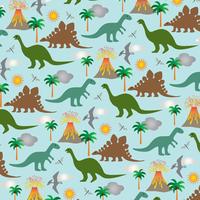 dinosaur scene background pattern vector