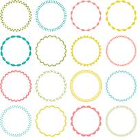 embroidery stitch circle frames vector