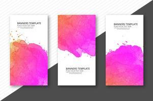 Abstract colorful watercolor banner set background vector
