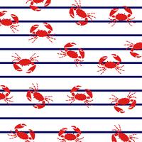  Crabs on marine stripes.  vector