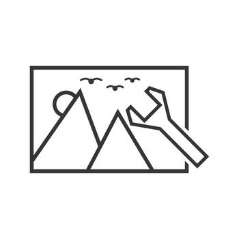 Icono de línea negra vector