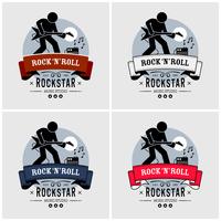 Rock and roll logo design.  vector