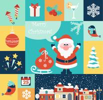 Christmas flat icons set. vector