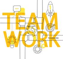 Infografía del concepto de trabajo en equipo.