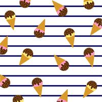 Ice creams on marine stripes.  vector