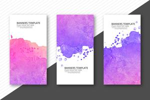 Colorful soft watercolor template banner  vector