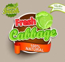 Fresh cabbage lettering. vector