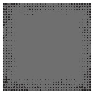 Gray gradient frame background with halftone dots. 