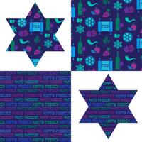 Passover patterns and Jewish Stars vector