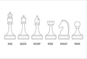 set of chess pieces vector