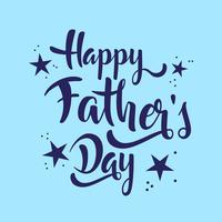 Happy Father's Day lettering whit stars.  vector