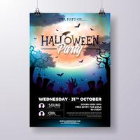 Halloween Party flyer illustration  vector