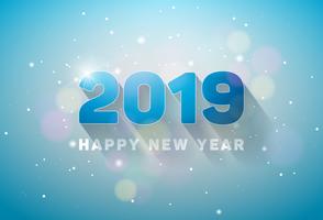 Feliz año nuevo 2019 ilustración vector
