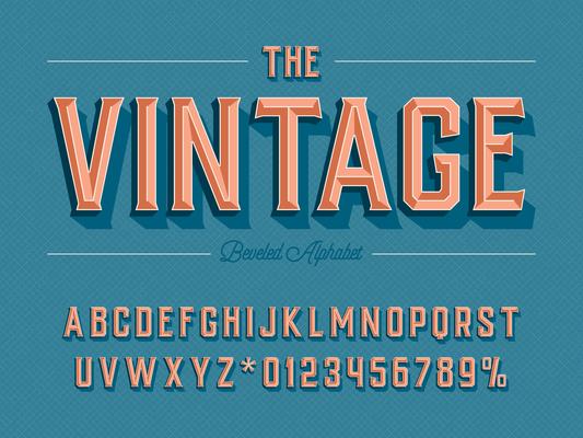 Beveled Retro Alphabet