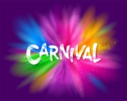 Título de carnaval con explosión de colores. vector