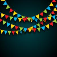 Celebrate Illustration with Party Flags  vector