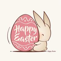 Easter bunny and Easter egg vector