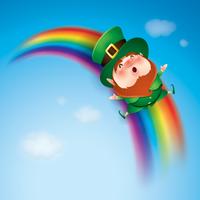 cartoon leprechaun in green top hat vector