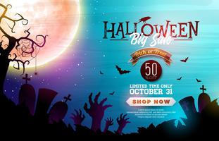 Halloween Sale banner illustration  vector