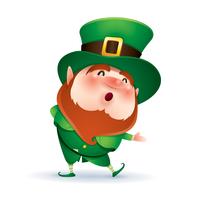 cartoon leprechaun in green top hat vector