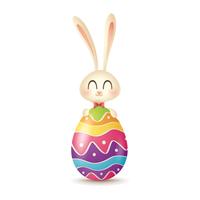 Easter bunny and egg vector