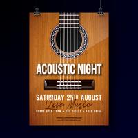 Acoustic Night Party Flyer Design vector