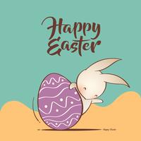 Easter bunny and Easter egg vector