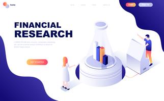 Modern flat design isometric concept of Financial Research