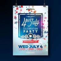 USA Independence Day Party Flyer Illustration  vector