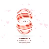 Cartel del día internacional de la mujer. Diseño de origami de 8 números vector