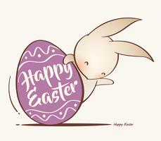 Easter bunny and Easter egg vector