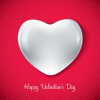 White valentine heart shape vector